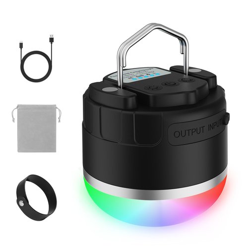 LED Camping Lights Rechargeable - Outdoor Portable Tent Light with 4000mAh Battery, 12 Light Modes, RGB Camping Lantern with Magnet Base, IP65 Waterproof Camping Lights for Tent, Hiking, Power Outages