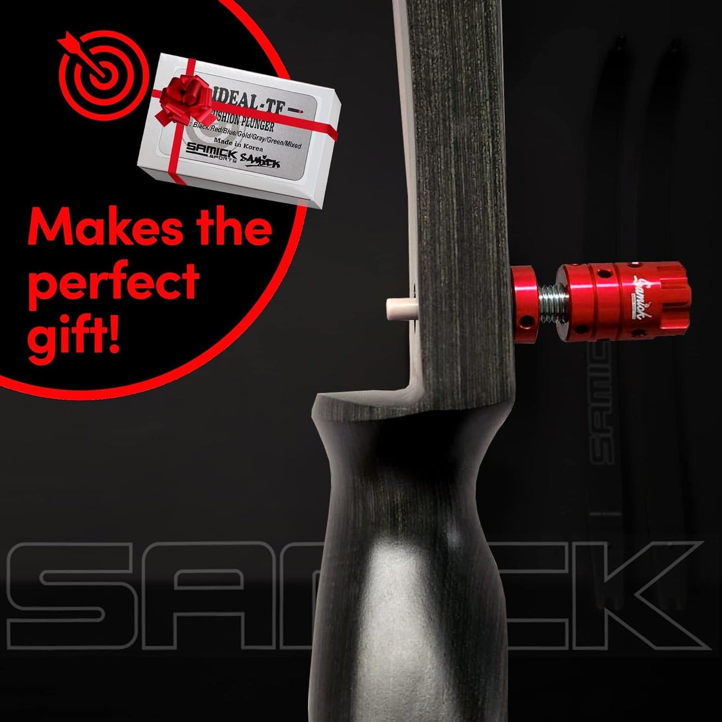 SAMICK SPORTS Archery Cushion Plunger for Recurve Bow - Aluminum Alloy Screw-in Shock Absorption Pressure Button with Adjustable Arrow Rest & Bow Stabilizer - Essential Bow Accessories