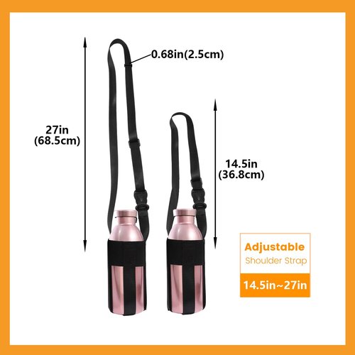 SZSUYAD Black Water Bottle Shoulder Strap, Suitable for 12-32oz Universal Water Bottle, Simple Adjustable Crossbody Strap For Outdoor Sports(Bottle Excluded)