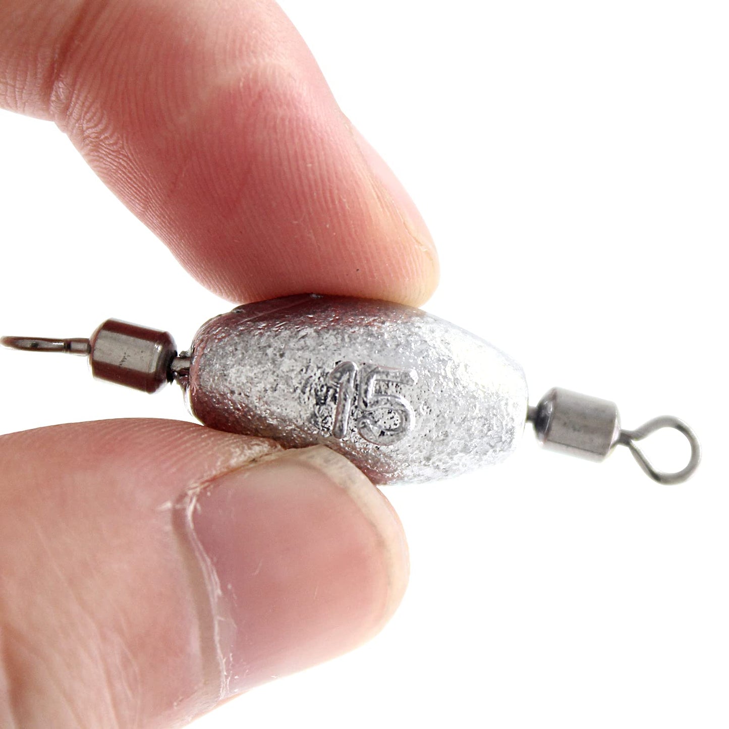 Hitefu 20PCS Fishing Weights Sinkers, 1/2oz Inline Weights Lead Fishing Weights Trolling Sinkers, Egg Sinkers for Bottom Fishing