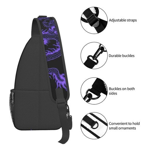 Rmqsyhfz Red Dragon Casual Daypack Bag Dragon Shoulder Bag Chest Bags Crossbody Bag Animal Sling Backpack