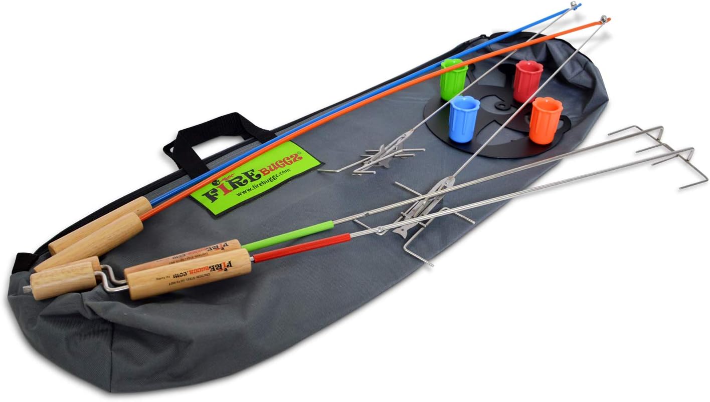 Fishing Pole Campfire Roasters Bundle Packs Campfire Roasting Sticks Outdoor Firepit Tools