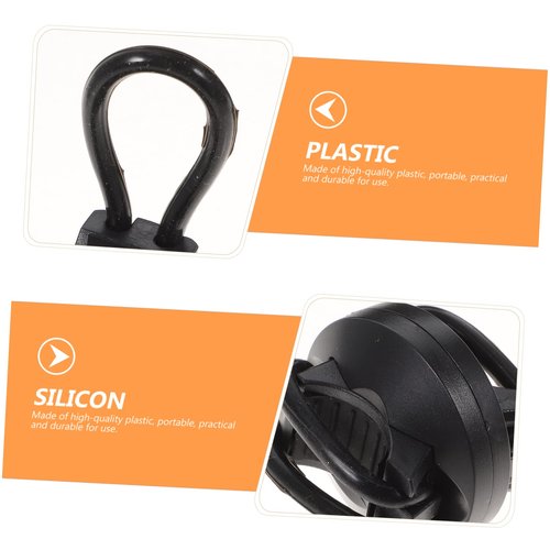 Parliky 2Pcs Adjustable Flashlight Holder for Cycling Hiking Camping Rotating Torch Light Brackets Plastic Front Light Mounting Clips Black