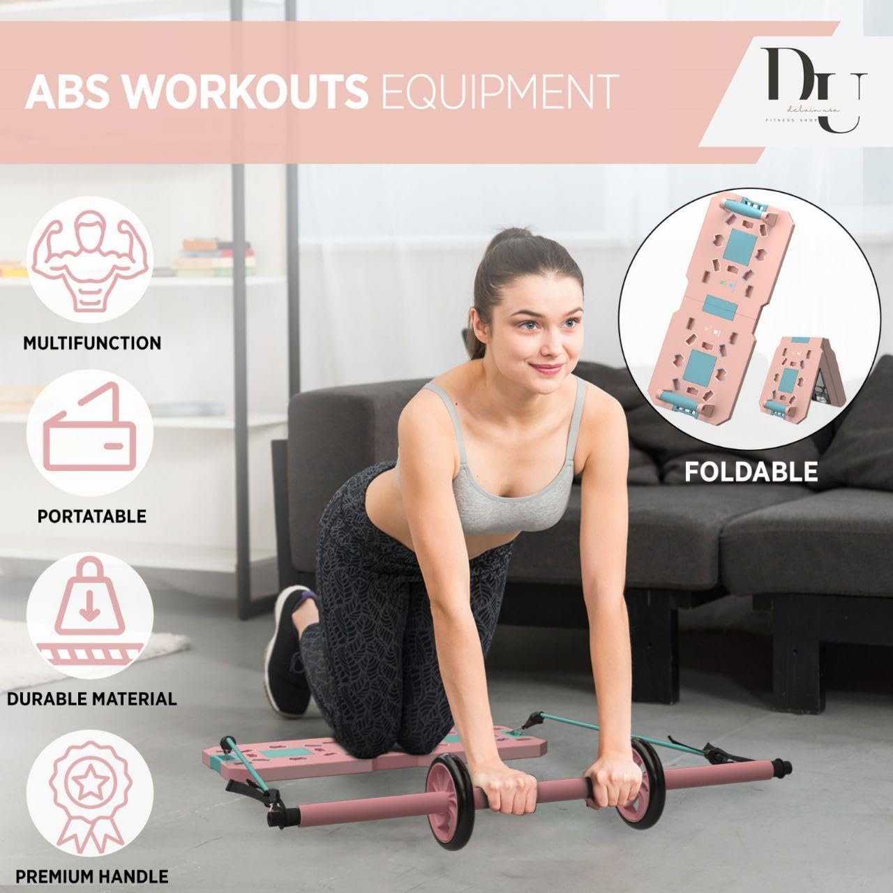 Generic Push Up Board, Home Workout Equipment, Pushup Board, Gym Stuff for Men, Home Workout Equipment (Pink)