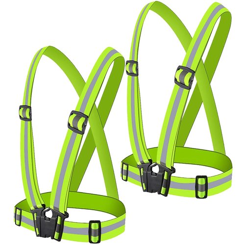 HEHEBON Reflective Vest Running 2Pack,High Visible Reflective Gear for Nighttime Running Biking Motorcycle Dog Walking, Adjustable Safety Vest fits Well Men Women Kids