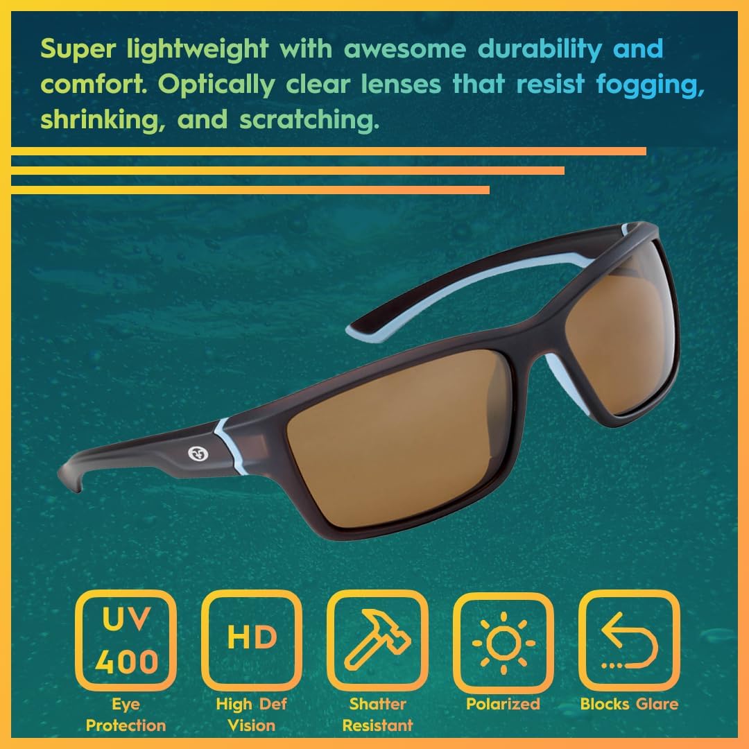 Polarized Fishing Sunglasses with AcuTint UV Blocker - Outdoor Sports Eye Protection