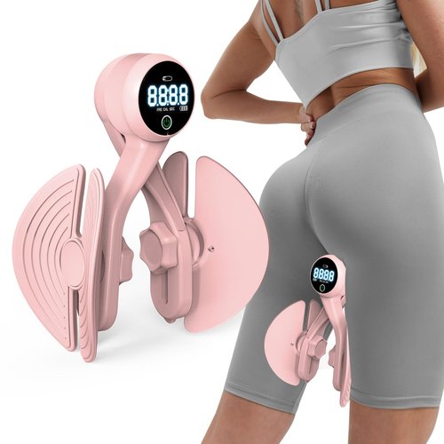 Thigh Master Thigh Exerciser, Kegel Exerciser for Pelvic Floor Muscle, Inner Thigh Exerciser for Butt, Arm, Leg Workout, 4 Levels Adjustable Resistance, Exercise Equipment with Counter Rechargeable
