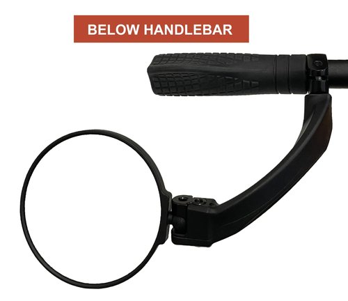 Hafny 2024 NEW Handlebar E-Bike Mirror, Round Large Surface Mirror, HD Automotive Grade Glass Bicycle Mirror, Safe Blast-Resistance Cycling Mirror, HF-M958-FR01 (Silver Left)