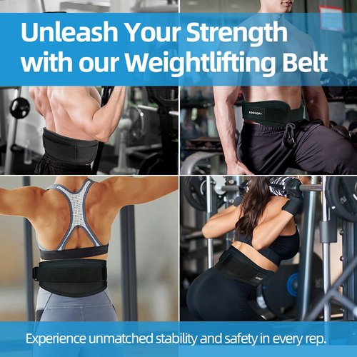 COOSOFT Weight Lifting Belt for Men Women, 5.4” Dual-Locking Nylon Gym Waist Belt with Secure Fit, Ideal Workout Lifting Belt for Weightlifting, Squat, Deadlift, Cross Training, Back Support,S