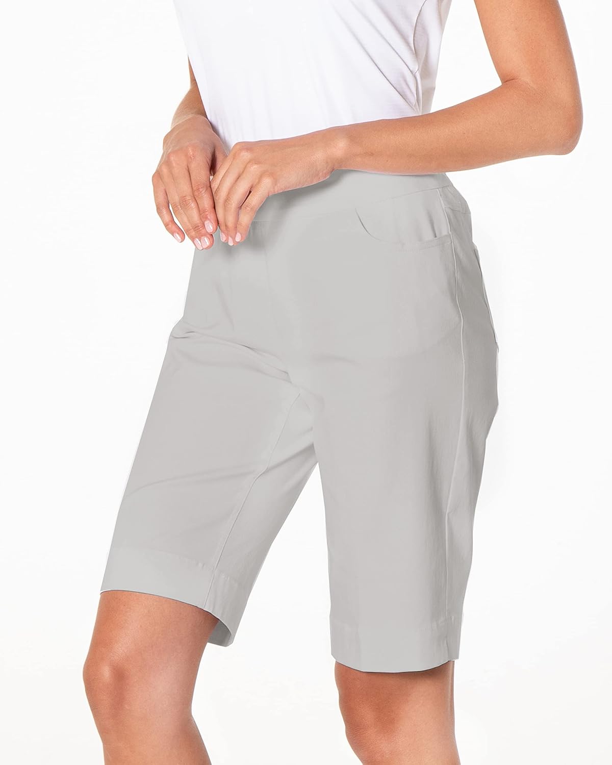 SLIM-SATION Women's Golf Wide Band Pull On Short with Real Pockets