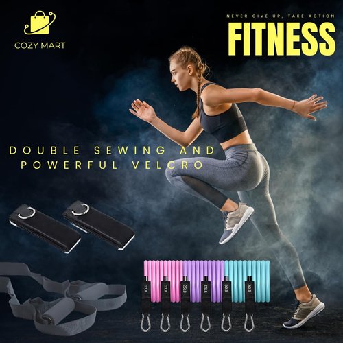 Multifunctional Pilates Bar Kit, Workout Stuff Kit for Yoga, Stretching & Training Programs, Full Body Workout Home Exercising Pilates Equipment with Stackable Resistance Bands