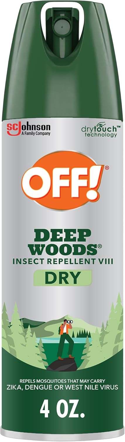OFF! Deep Woods Insect Repellent Aerosol, Dry, Non-Greasy Formula, Bug Spray with Long Lasting Protection from Mosquitoes and Ticks, 4 Oz, 2 Count