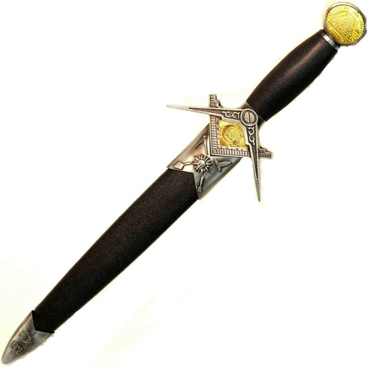 Treasure Gurus Free Mason Dagger w/Leather Sheath & Masonic Seal