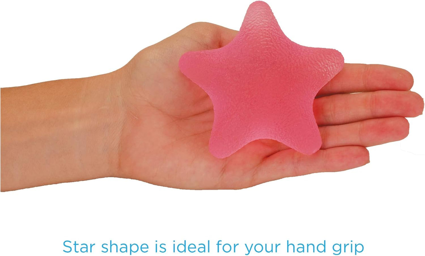 NOVA Hand Exerciser Star, Hand Grip Squeeze Star for Strength, Stress and Recovery, Comes in 3 Resistance Levels - Pink Soft, Orange Medium and Blue Firm