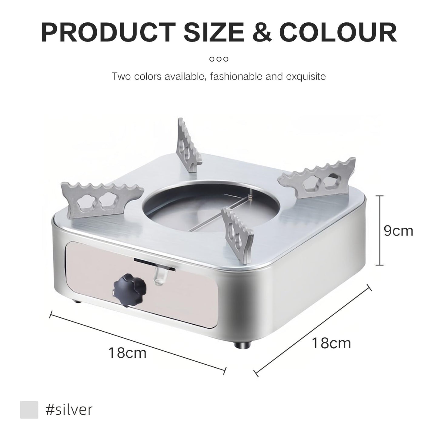 AIROKA Drawer Alcohol Stove, Rust-Resistant Wear Portable Alcohol Stove, High Combustion Efficiency, Suitable For Outdoor Camping Cooking Picnic (Metallic Gray (Single Furnace))