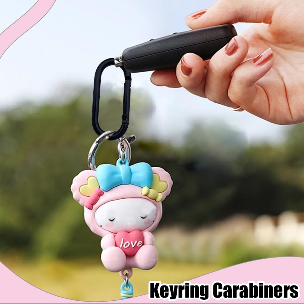 15 PCS Small Carabiner Clip Heavy Duty Locking Carabiner Black Chain Connector Clips Aluminum Spring Snap Hook Buckle for Outdoor Hiking Climbing Camping Fishing Hanging