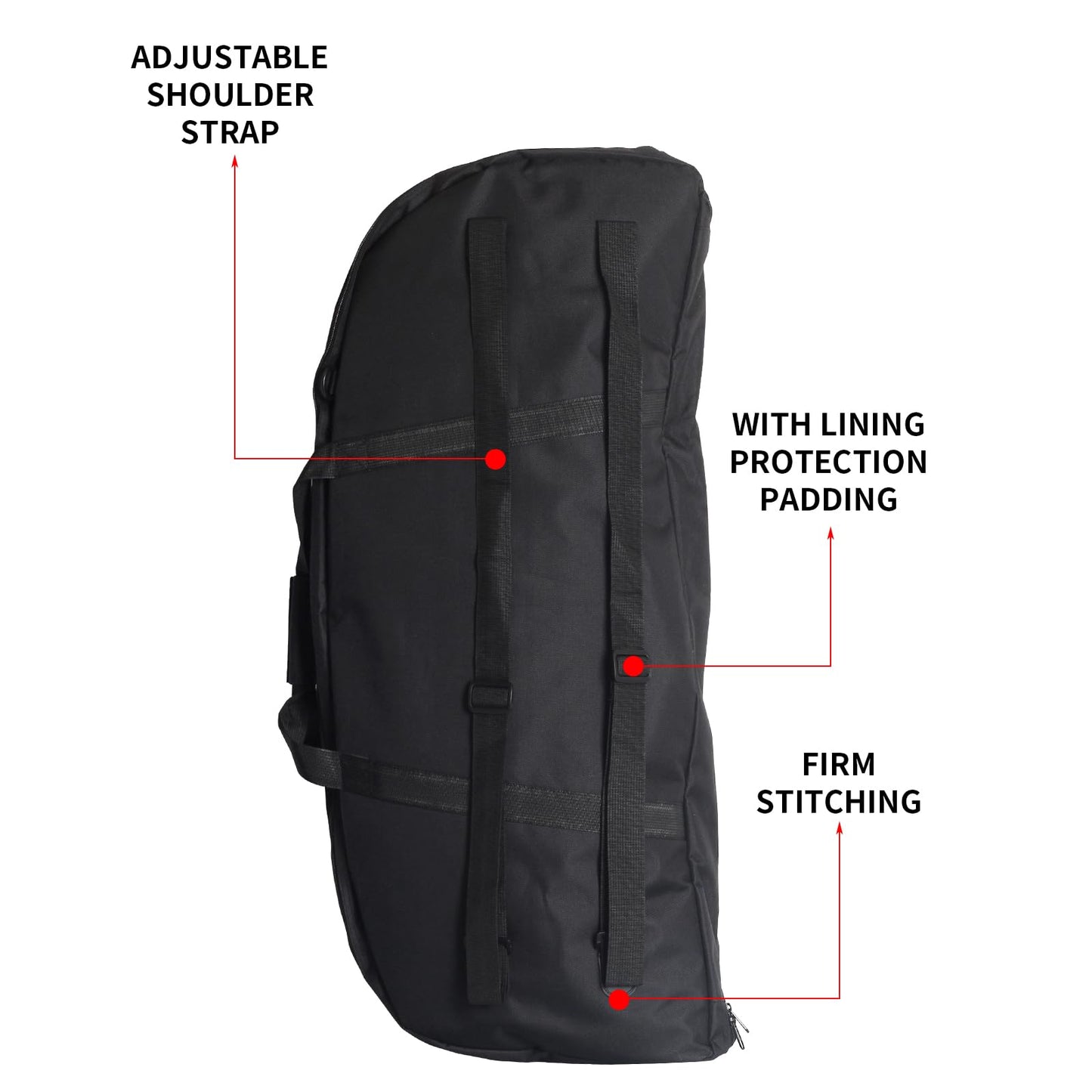 FENJANER Archery Compound Bow Case Soft Bow Bag with Arrow Quiver Light-Weight Bow Carry Bag with Adjustable Shoulder Strap & Backpack Straps for Adults Hunting and Target Practice (37", Black)