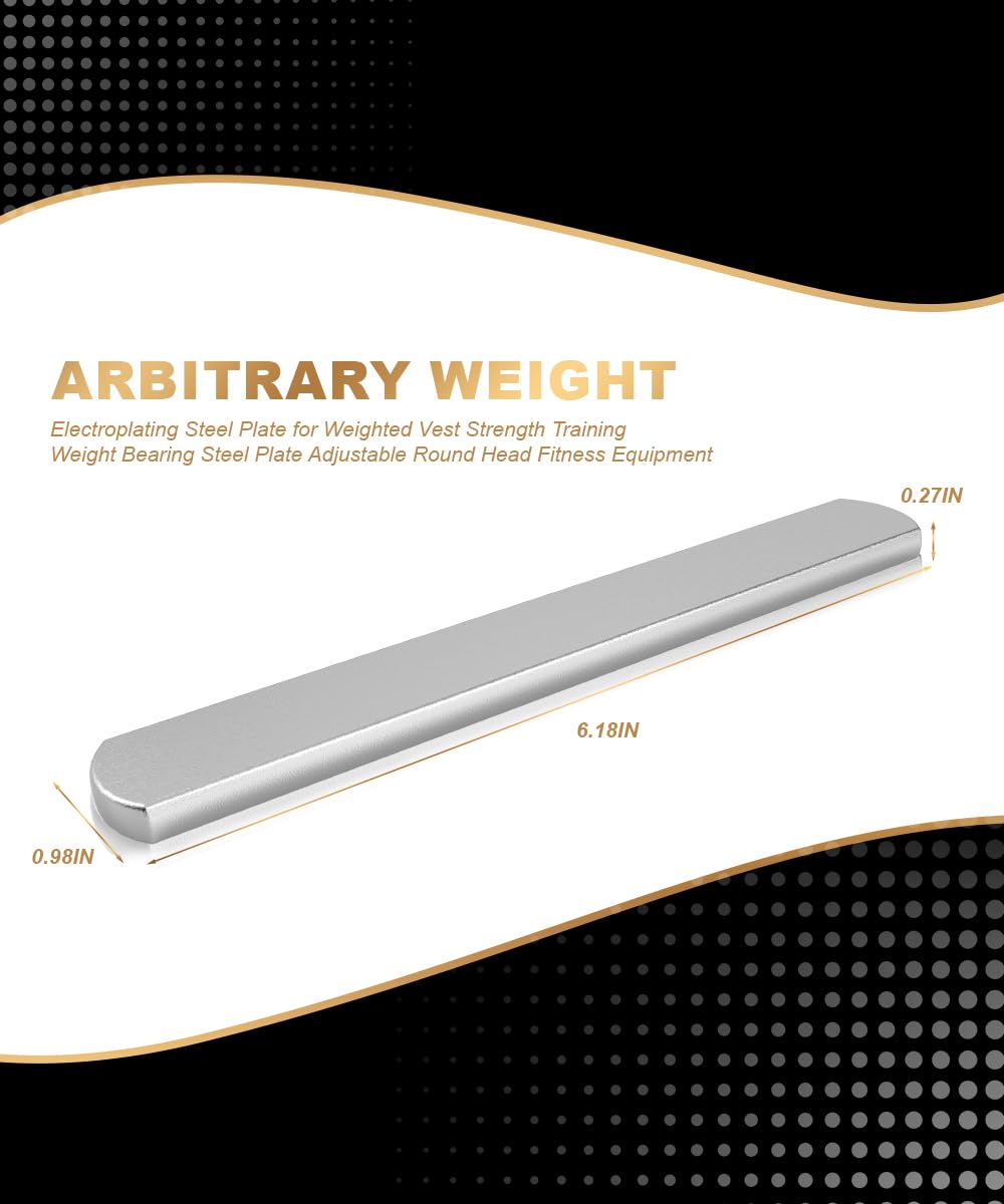 Adjustable Weighted Vest Plates, for Weights Vests or Ankle and Wrist, Workouts, Strength Training, Rustproof, Running, Walking, 0.44 LB/PCS, Total 10PCS(Vest Plates)