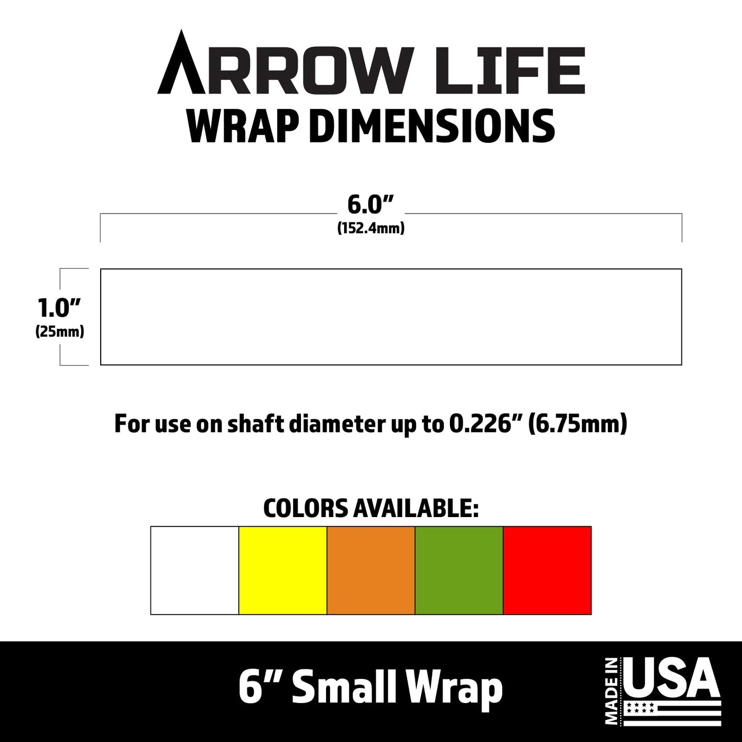 Arrow Life 6" Arrow Wraps 12 Pack Green 1" Width