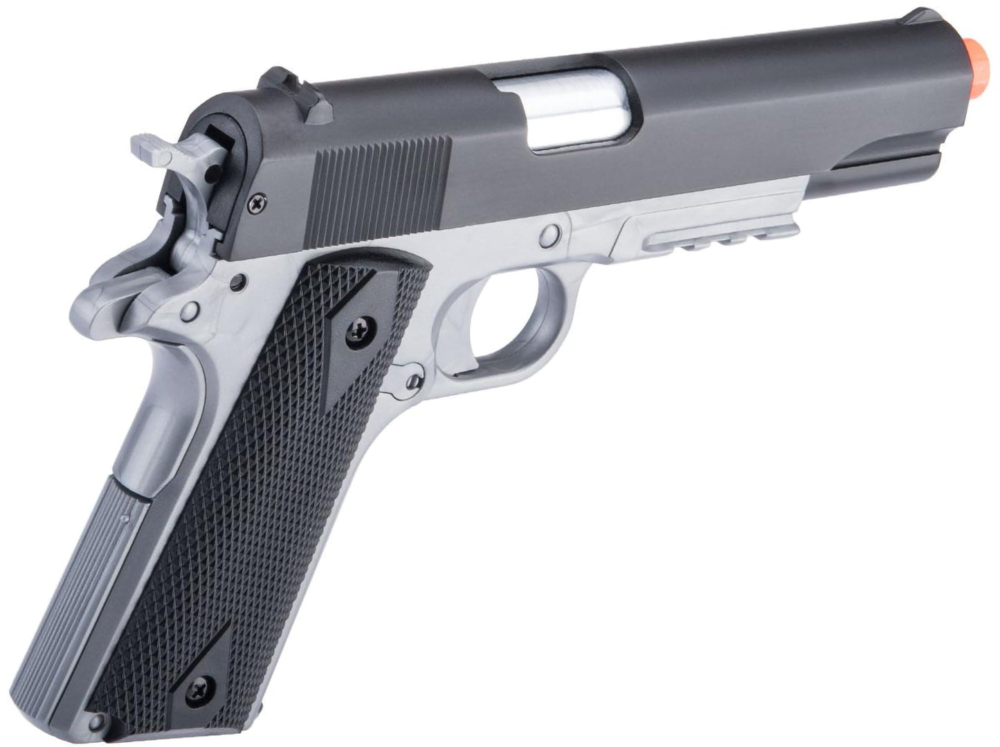 Evike Airsoft - Cybergun Colt Licensed Airsoft M1911A1 Full Size Airsoft Spring Airsoft Pistol w/Metal Part (Color: Two Tone)