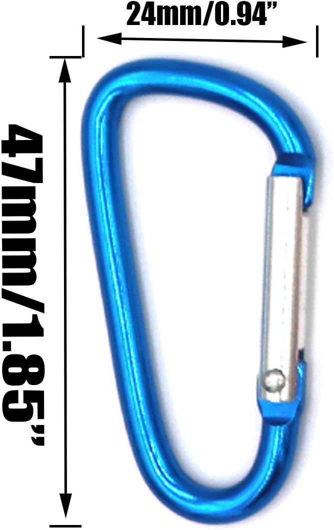 FGen 30pc D-Shaped Aluminum Alloy Clasp, Suitable for Family, RV, Camping, Fishing, Hiking and Key Clasp
