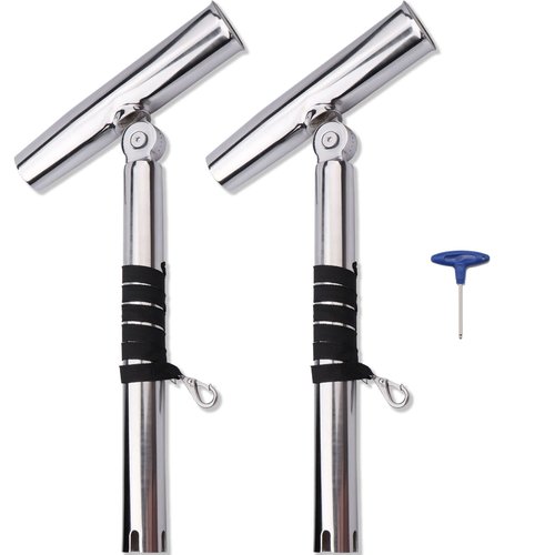 Outrigger Fishing Rod Holders for Trolling 2 Pack,Stainless Steel Fishing Pole Holder Outrigger for Marine Yacht, Boat, Kayak, Camper, Truck, RV