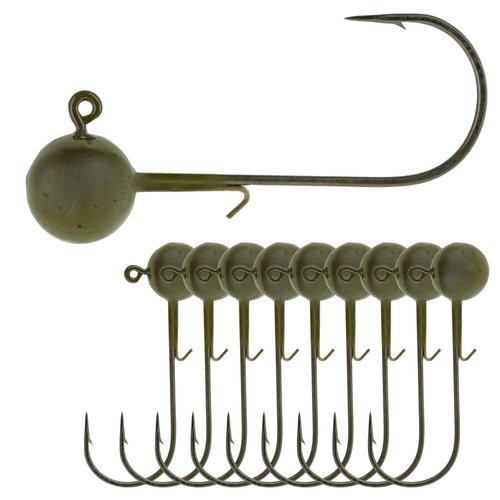 Reaction Tackle Lead Ball Jigs: 1/16 oz. 10pk- Green Pumpkin