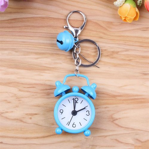 Opexicos 2Pcs Mini Alarm Clock Car Keychain Creative Car Ornament Bag Pendant Ornament Couple Key Chain Small Gift