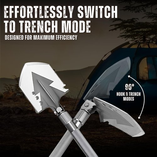 SmartstickX Shovel 13 in 1 Multi-Tool with a Wire Cutter, Wood Cut, Wood Saw, Screwdriver, Fire Starter, and Other Great Features (Charcoal Grey)
