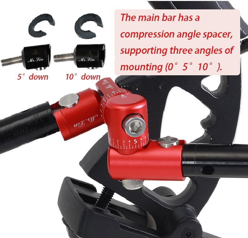 AMEYXGS Bow Rod Stabilizer Fully Adjustable Single Side V-bar Mount Quick Disconnect Sidebar Mount Pkg