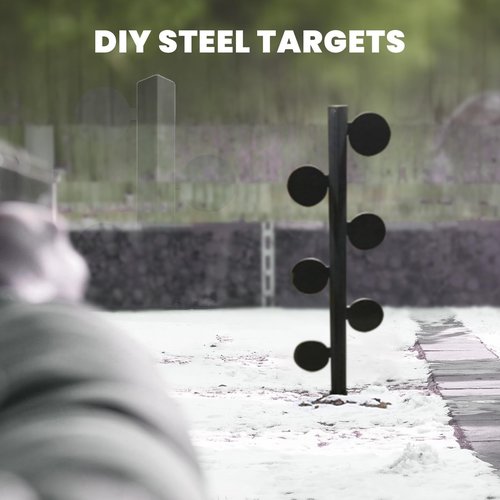 maXpeedingrods 6Pcs AR500 Dueling Tree Paddles 6" X 3/8" Steel Target DIY Shooting Target with Tubes (Grey)