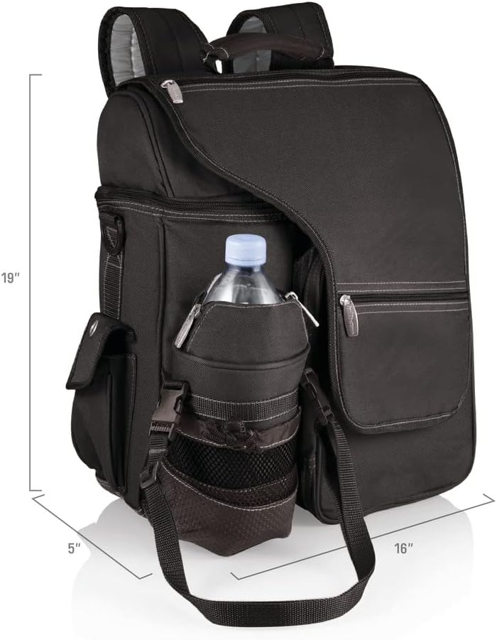 PICNIC TIME NCAA TCU Horned Frogs Turismo Backpack Cooler with Water Bottle Carrier - Soft Cooler Backpack - Travel Cooler Bag