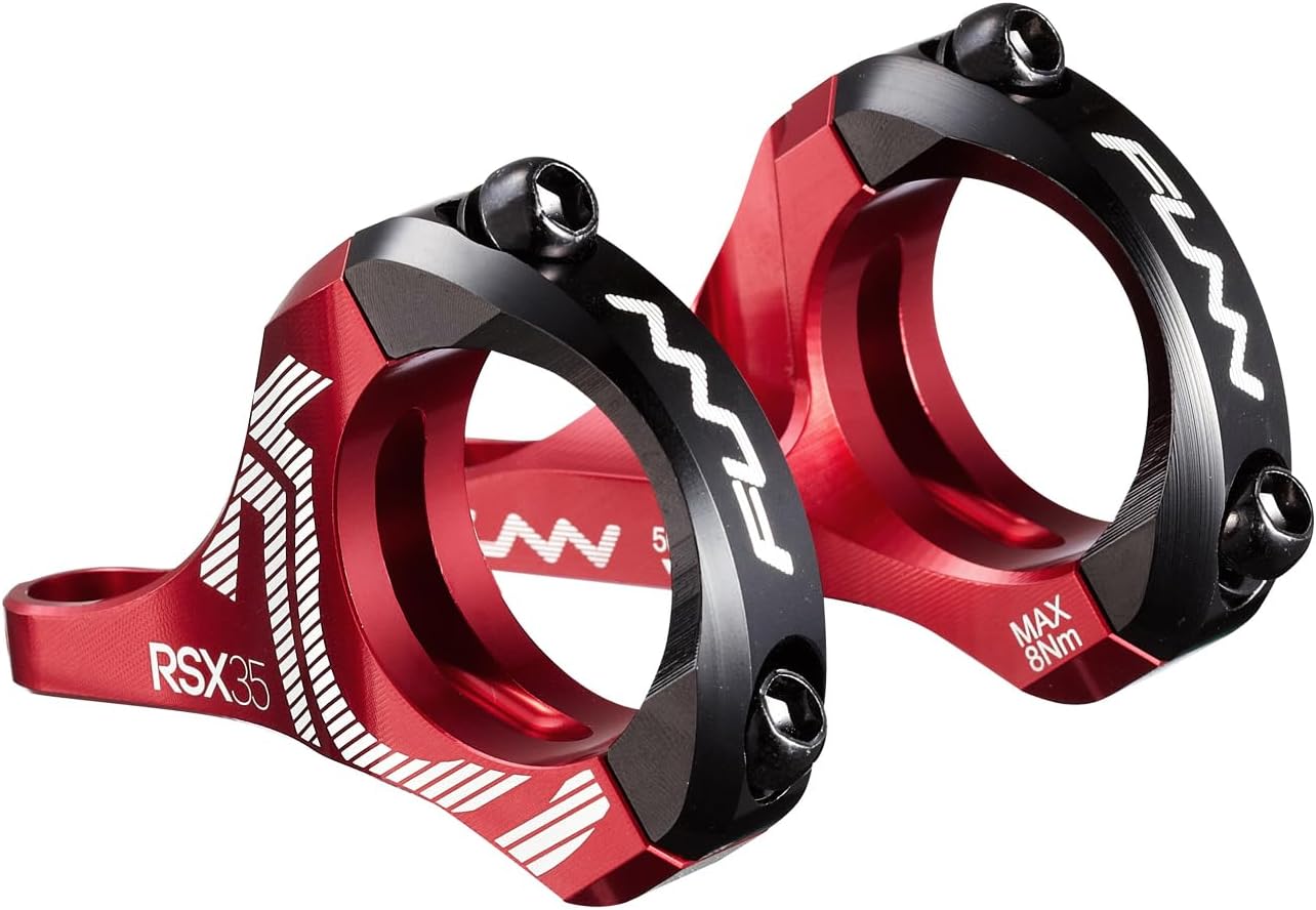 Funn RSX Mountain Bike Direct Mount Bike Stem with 35mm Bar Clamp, 2 Pieces Lightweight Split Design for Dual Crown Forks, Adjustable Extension 45-50mm