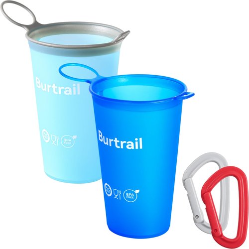 Burtrail Collapsible Cup Foldable Running Water Cup,200 ml/6.8 fl oz-2Packs Color Mixing Protable Collapsible Cups for Traveling Backpacking Running-BPA Free,SeaBlue & SkyBlue