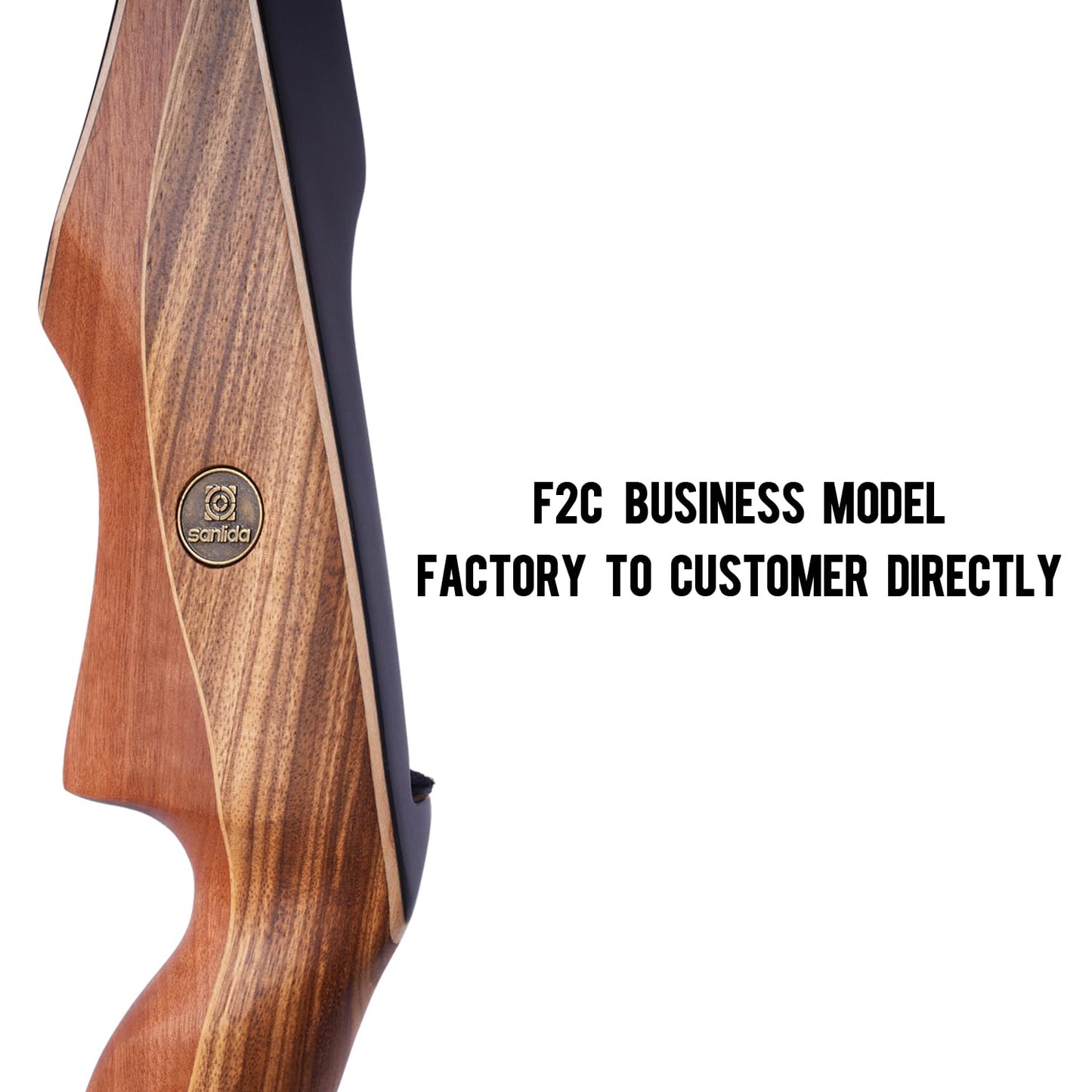 Sanlida Archery 60" Royal X8 One-Piece Bow Traditional Wooden Hunting Bow Handmade Hunting Bow and Arrows Kit for Adults & Traditional Archers, RH Only (40lbs, Dark Wood)