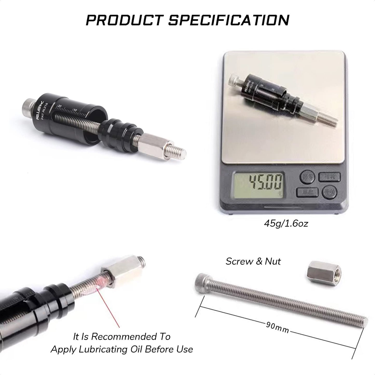 KIEVODE Bike Rear Shock Eyelet Bushing Removal and Installation Tool for Rockshox and Fox Suspension Systems - for Mountain Road Bicycles and MTBs