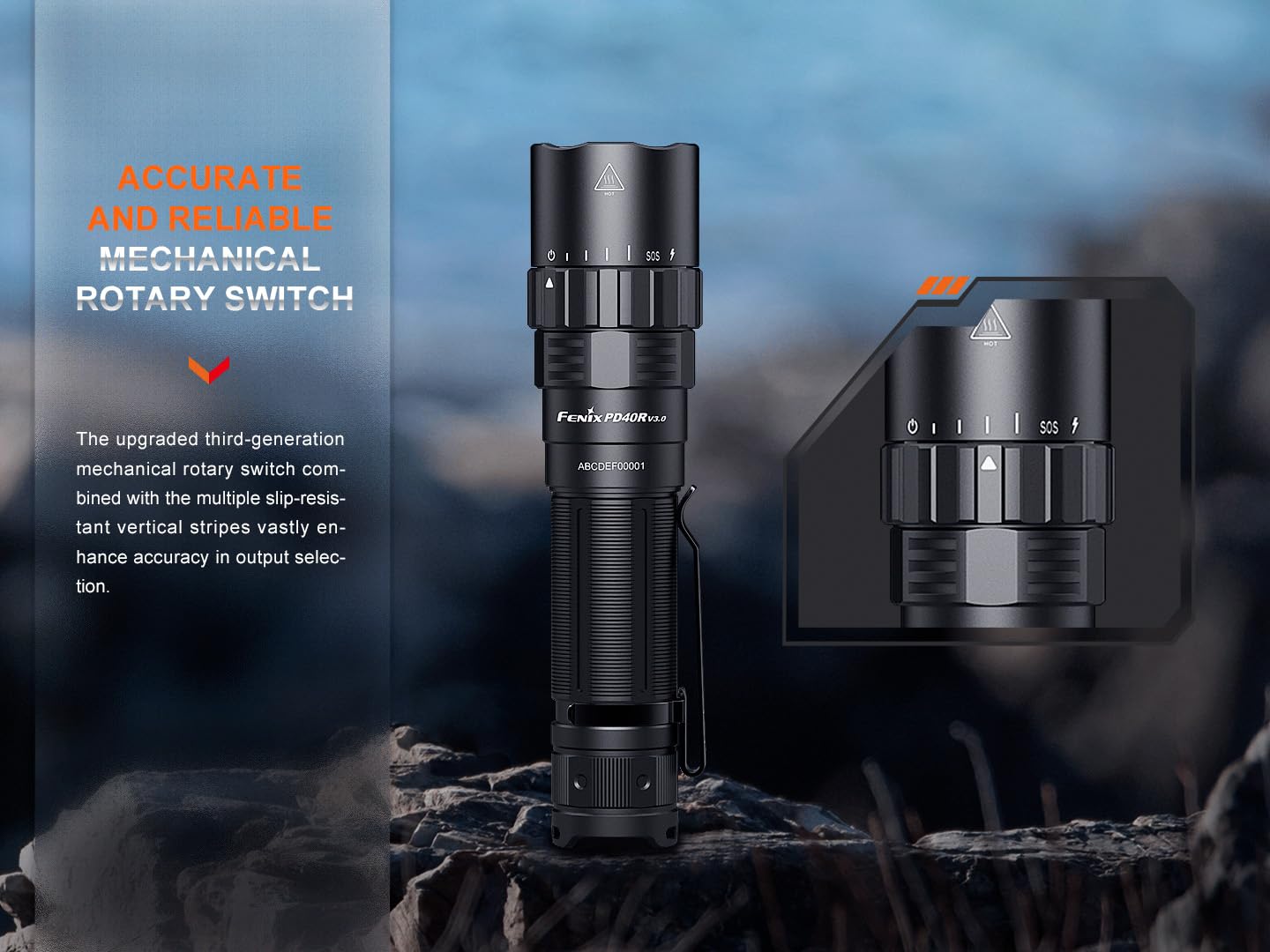 Fenix PD40R v3.0 Tactical Flashlight, 3000 Lumen USB-C Rechargeable Long Throw Police Duty Light with Lumentac Organizer