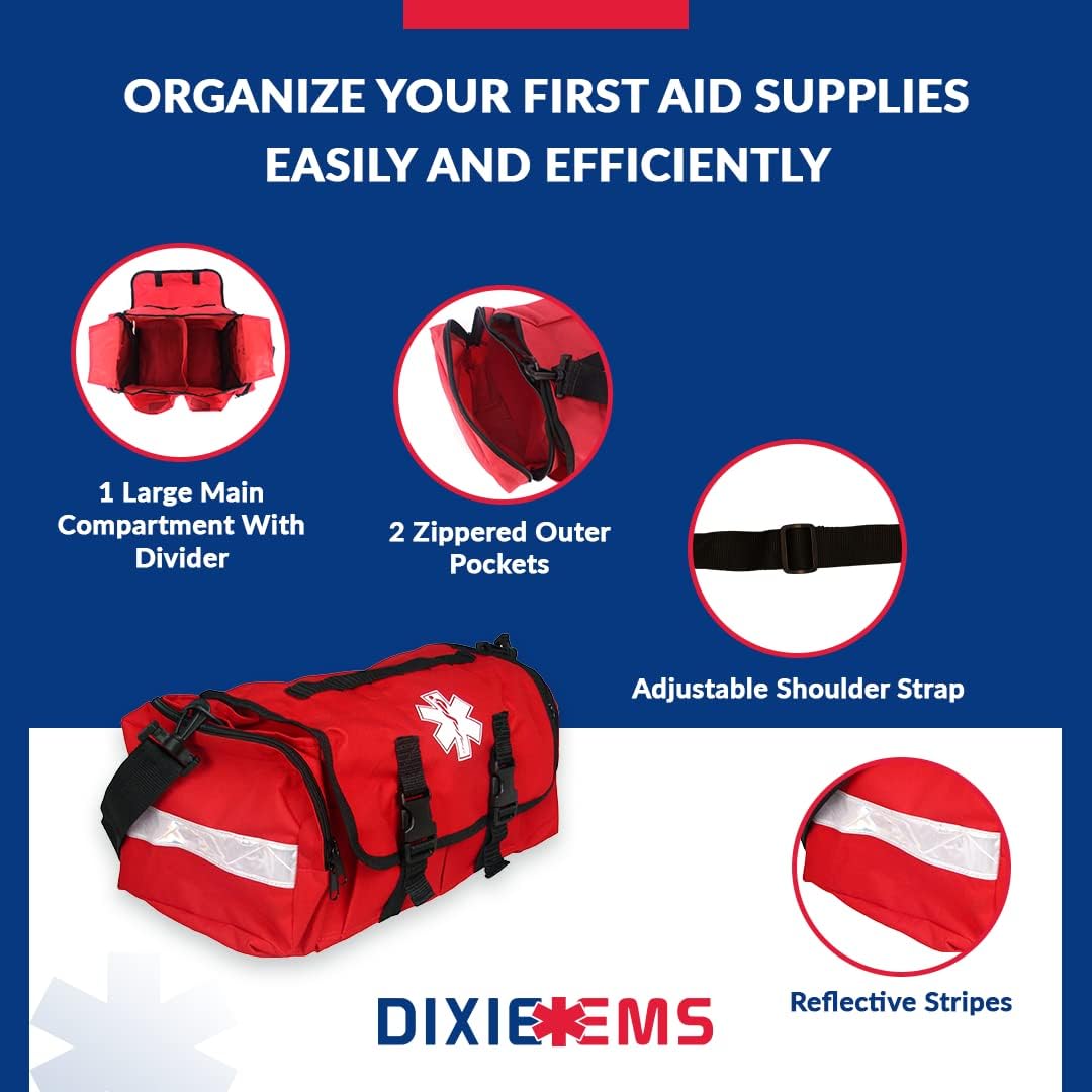 Trauma Bag for First Responders - Reflective Red Emergency Gear