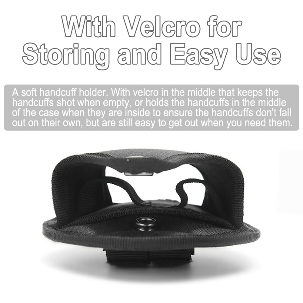 Handcuff Case for Duty Belt, Open Top Handcuff Holder Holster for Duty Belt Police Law Enforcement, Durable Wear-Resistant Nylon Case for Police Security Accessory for Standard Chain&Hinge Handcuff