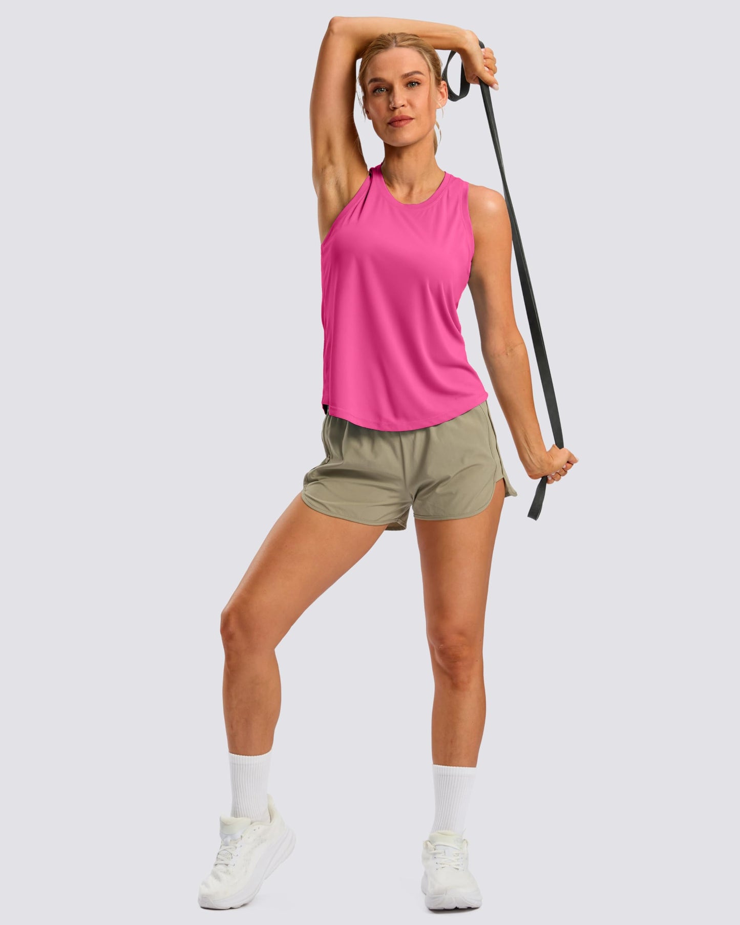 G Gradual Women's Workout Tank Tops Racerback Athletic Yoga Tops Loose Fit Sleeveless Running Gym Sports Shirts for Women(Magenta,M)