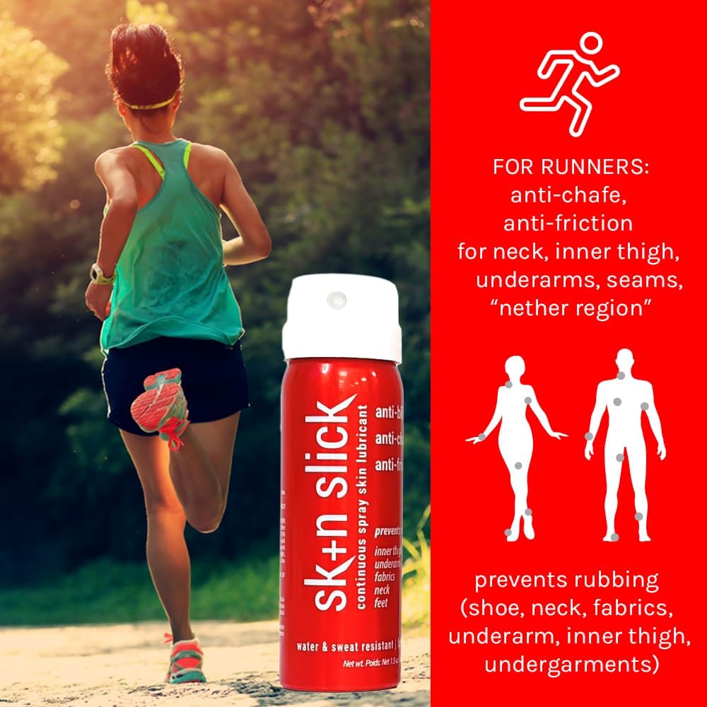 Anti-Chafe and Blister Continuous Spray Skin Lubricant Body Friction Protection for Men and Women