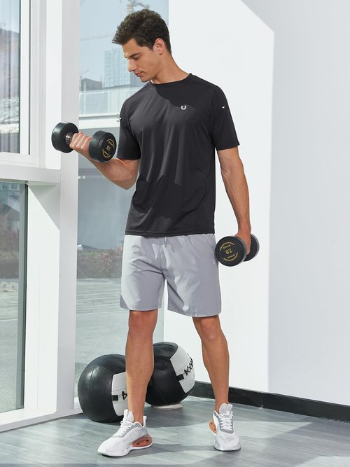 NORTHYARD Men's Athletic Running T-Shirts Quick Dry Workout Shirts Short-Sleeve Sports Gym Tee Tops Performance Activewear Black XL