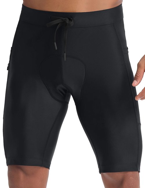 baleaf 4D Padded Bike Shorts for Men Cycling Bicycle Padding Biking Road Riding Gear Zipper Pockets MTB Wear Tights Black M
