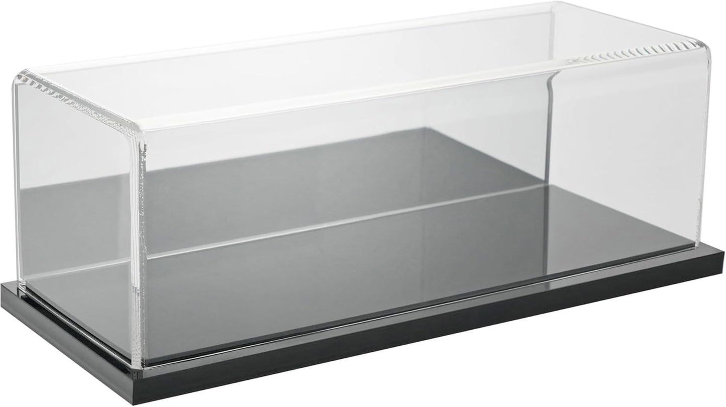 Plymor Clear Acrylic Display Case with Hardwood Base, 9" W x 3.5" D x 3" H