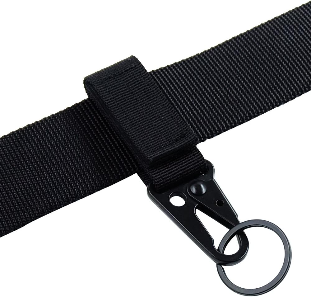 FAIRWIN Tactical Gear Clip, Nylon Key Ring Holder or Belt Keeper Military Utility Hanger Carabiner Molle Hook, Black, Tan, Green