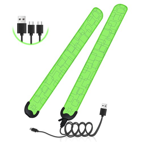 Xeiophoy LED Armband Rechargeable, 2 PCS 2024 Version LED Armbands for Night Running Cycling Walking Jogging, High Reflective Running Gear Adjustable Light Up Bands for Men Women and Kids, Green