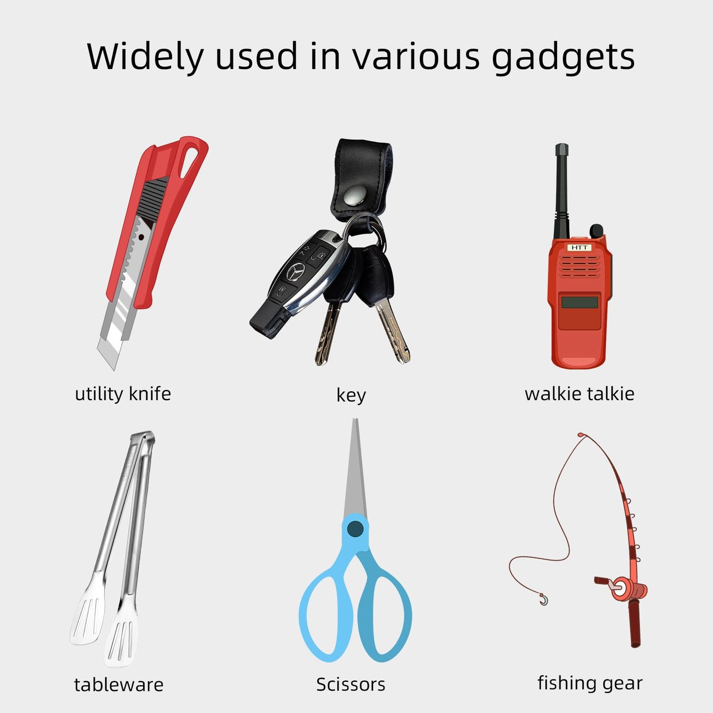 WTGID Carabiner Anti-Lost Rope,Spring Lanyard,Kayak Paddle Leash,Spring Coil Keychain,Retractable Length 10.6 inches,Fishing Lanyard,Retractable Tool Lanyard,Coiled Lanyard,5pcs
