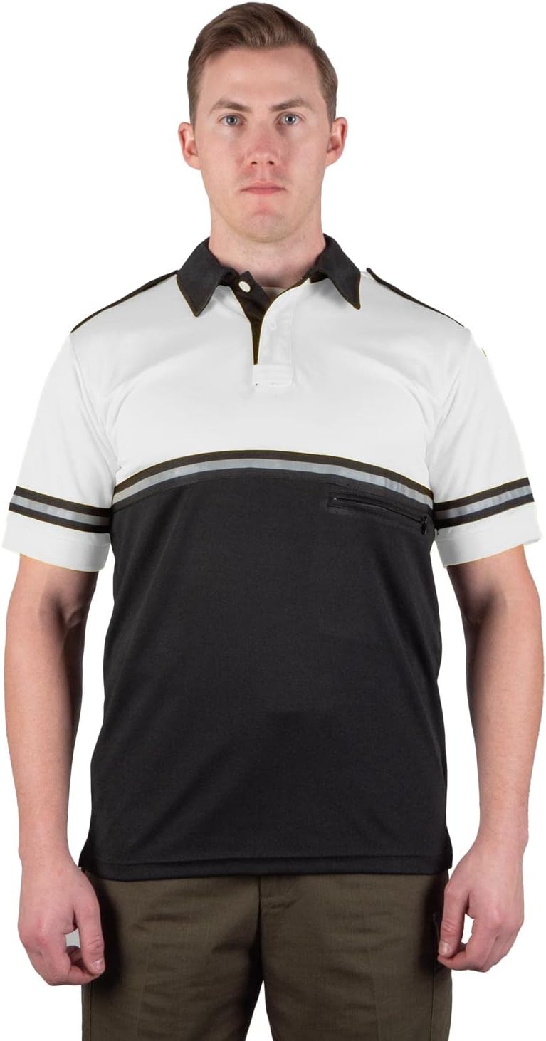 Reflective Two-Tone Bike Patrol Shirt with Zipper Pocket - First Class Safety Gear