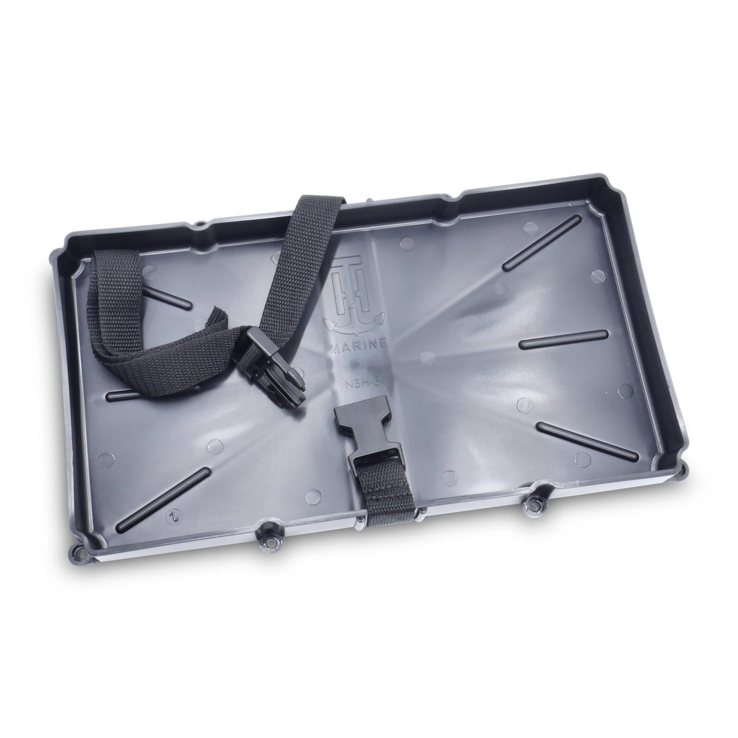 T-H Marine Narrow Battery Tray Holder - Space Saving Battery Storage Solution for Group 29 & 31 - NMMA Certified with Poly Strap & Quick Release Buckle - Ideal for Boats & RVs