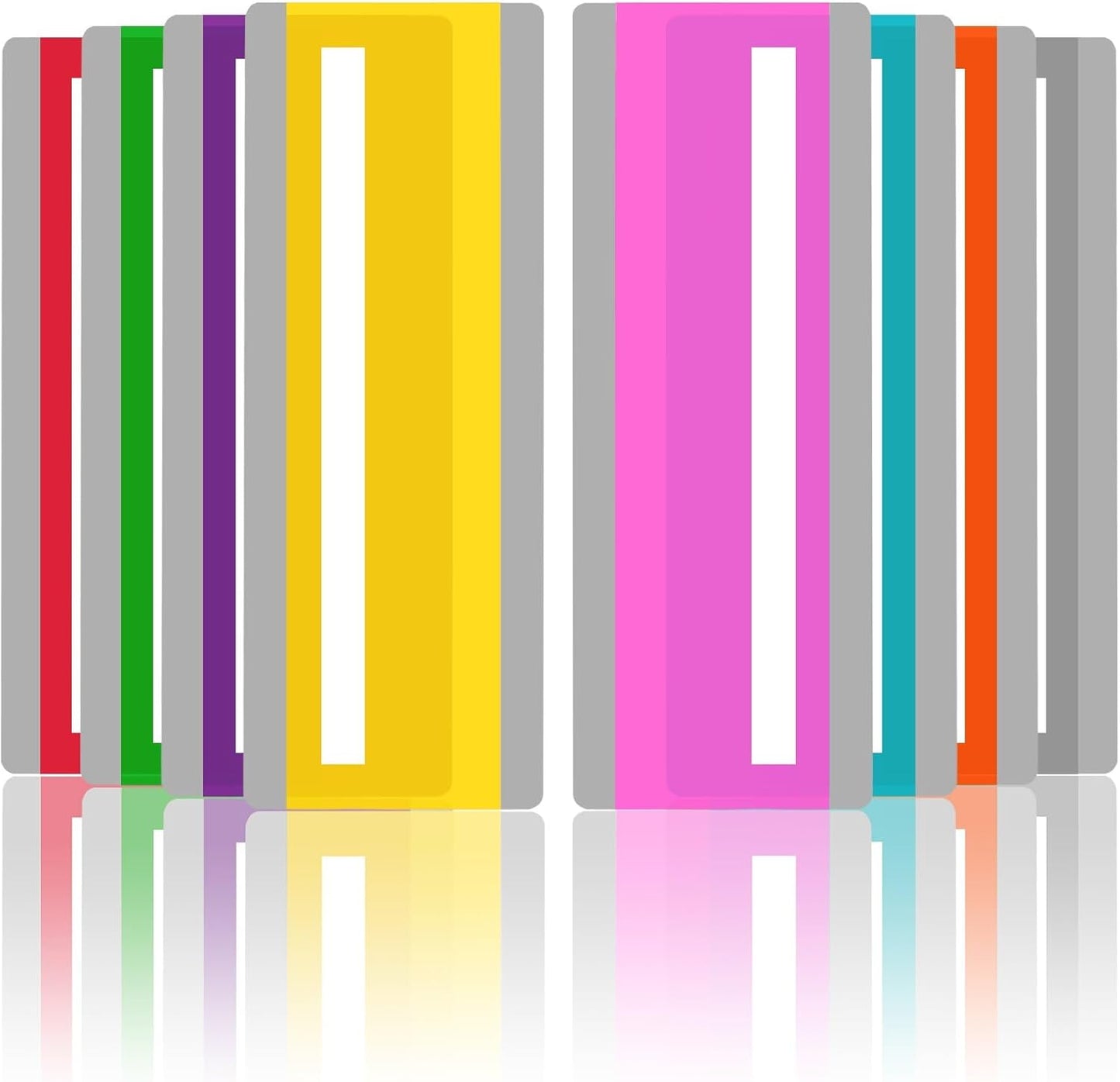 16 Pieces Guided Reading Strips Colored Highlight Strips Overlays Reading Bookmark Reading Line Trackers for Kids Dyslexia Reading Strips Student Reading Tools (Mixed Colors)